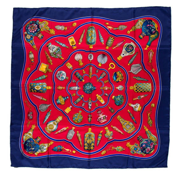 Hermès HERMES Silk Scarf 90cm Qu Importe Le Flacon  Blue Scarf 35" - Picture 15 of 16